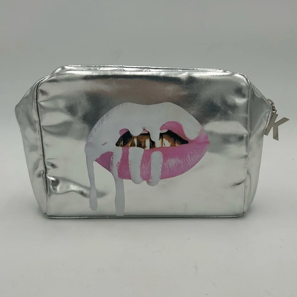 Kylie Cosmetics Silver Cosmetic Holiday Makeup Bag